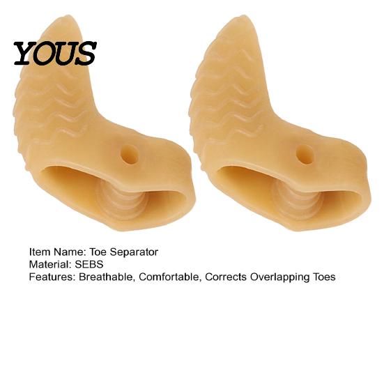 Anti-slip Toe Separator 1 Pair for Overlapping Toes, Soft SEBS Bunion Corrector, Double Foot Pain Relief Spacer Hole Hallux Valgus, Breathable