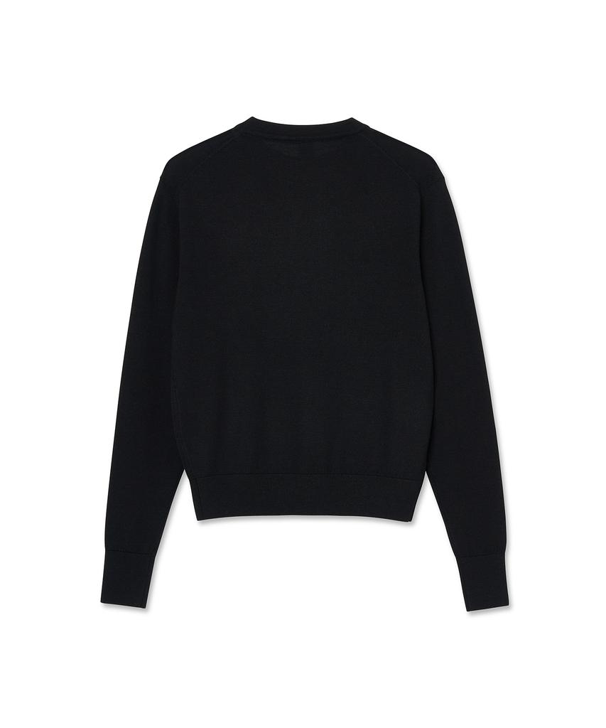 IOLO Women'S Wool Silk Crew Neck_Black