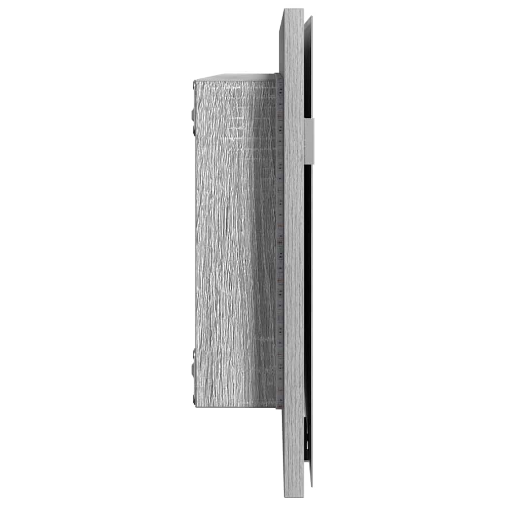 Mirror Light Grey Sonoma 80 x 37 cm Glass and Engineered Wood