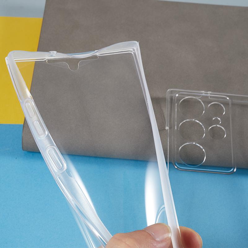 For Samsung Galaxy S23 Ultra TPU+Acrylic Clear Case Full Body Protection Phone Cover with PET Screen Protector