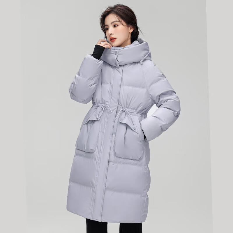 Yiliteng Women's Drawstring Waist Hooded Down Jacket