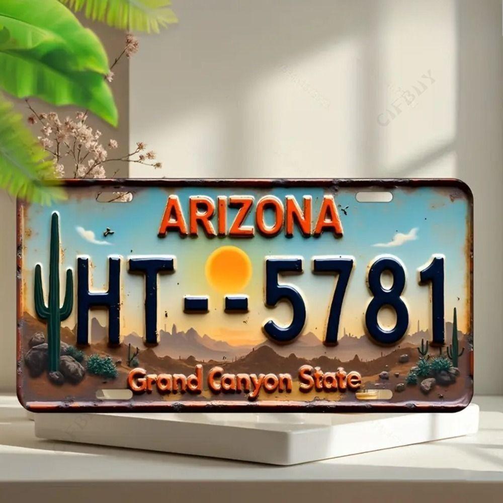 Souvenir Number for the Car , Car Number Plate for Interior Decoration, Metal, 15x30 Cm