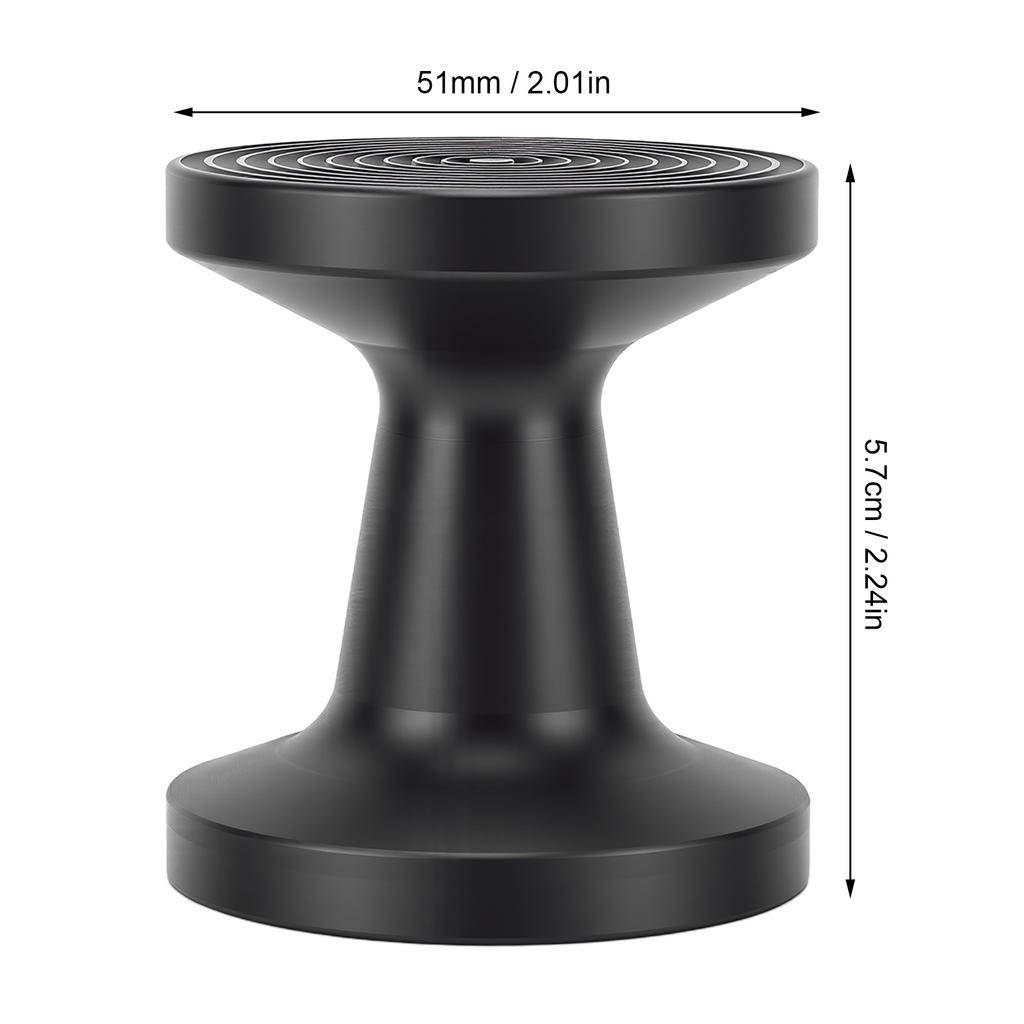 Dual Sided Coffee Tamper Black PP Coffee Powder Press Hammer with Flat Thread Base for Coffee Machine 51MM