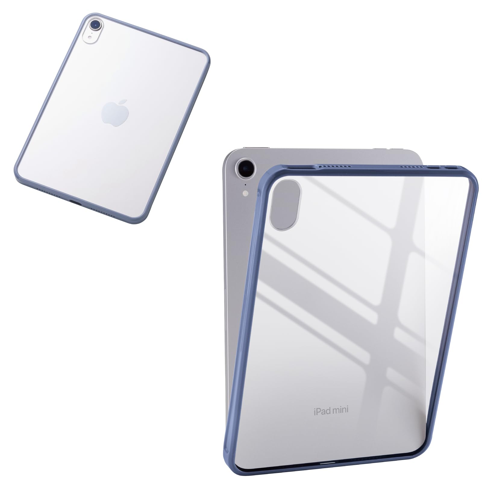 

ELECOM iPad mini Pro Case Clear Polycarbonate Back with TPU Lightweight (A17 2024) (6th Generation) Cover, Sides, Blue-Gray, TB-A25STSLOBG