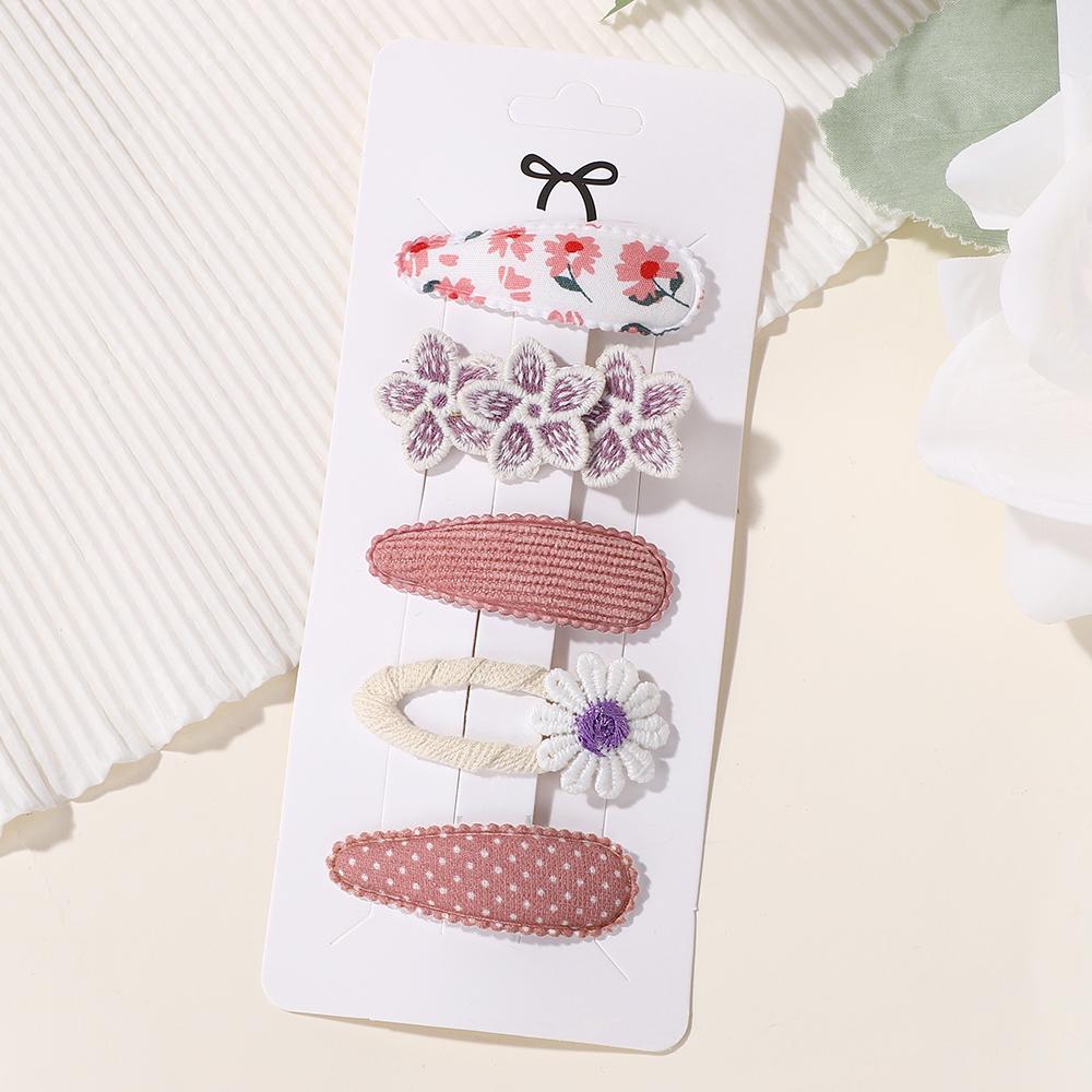 

ДЕТСКИЕ БАНТИКИ 5 шт./лот Милый набор заколок для волос для девочек Вышитая заколка для челки В стиле Инс Заколка для волос с ромашкой Детские аксессуары для волос