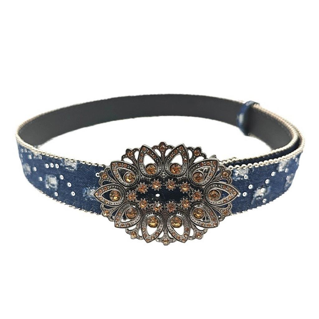 Elegant Waist Belt for Women Simple Metal Snap Buckle Belt Western Waistband for Shorts Decorative Waistband for Adult