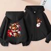 Christmas Gift Kids Printed Hooded Cardigan Fashion Boys and Girls' Shirt Spring and Autumn Casual Sports Shirt