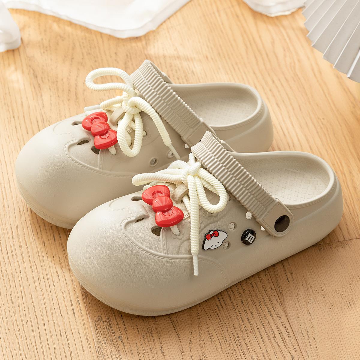 

Lidani bow hole shoes women s summer wear 2025 new seaside beach cute platform holiday indoor 35-36 [suitable for sizes 34-35]