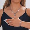 Elegant Pearl Rhinestone Flower Jewelry Set: Necklace, Earrings & Bracelet for Weddings & Banquets