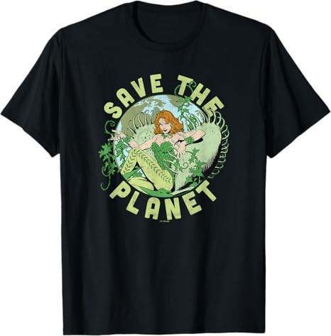 Comics Poison Ivy Save The Planet Earth Day Black TShirt S