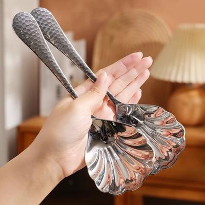 Mestolo Manico a Martello-Grana Design a Forma di Conchiglia Finitura a Specchio Lucida Cucchiaio da Zuppa Stoviglie da Cucina