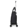 Kobe Liberal Bagging Shopping Carry, Side-Push, 4-Wheel Double Caster, Foldable, Lightweight, Replaceable Casters, Pre-Assembled, 601 (Black/Quilted)