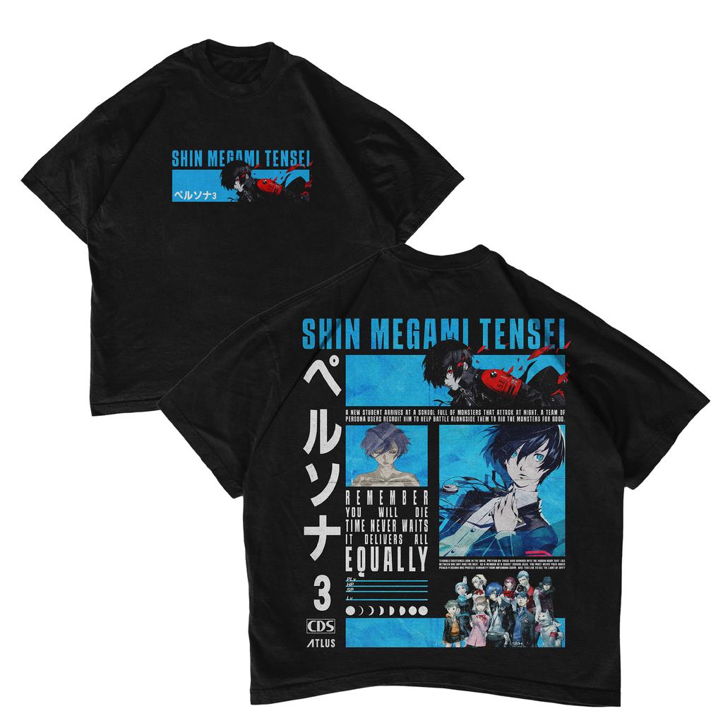Maglietta Persona 3 Vintage Lavata Unisex Oversize Anime Streetwear Morbido Cotone Manica Corta T-shirt Abbigliamento Regalo Top 2026 Vendita Calda