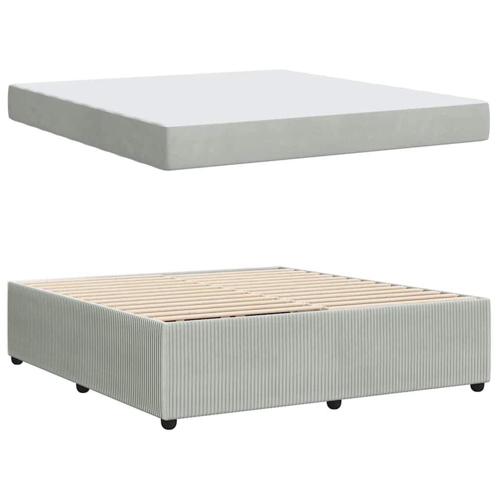 Bed Frame with Mattress Light Grey 180 X 200 Cm Fabric