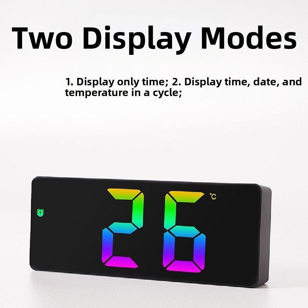 Temperature/Date Display Electronic Table Clock Luminous Mirror Sleep Timer  Student Use