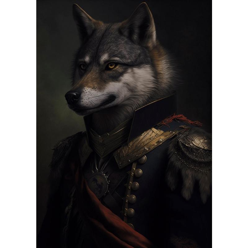 Gothic Romantic Raven Vintage Poster Victorian Animal Portrait Wolf Cat Bat Crowcanvas Painting Wall Art Living Room Home Decor