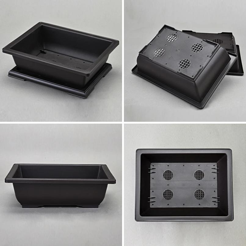 Macetas Rectangulares de Plástico para Plantas de Bonsái Cuadradas para Flores Balcón Jardín Patio Paisajismo Bandejas para Macetas de Bonsái Decoración del Hogar