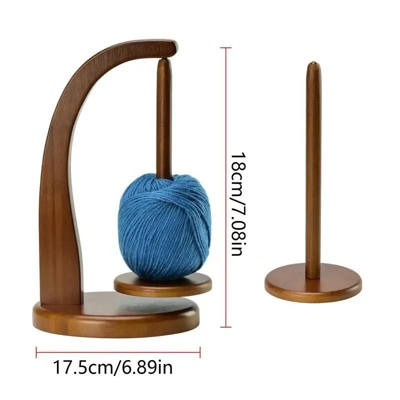 360° Rotation Spinner Wooden Yarn Holder Spinning Knitting Tools Crochet Holder Rotating Magnetic Thread Spool Wool Ball Winder