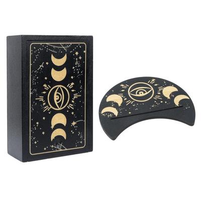 Drewniane etui na karty tarota ze stojakiem na karty Etui na karty tarota Stojak na karty tarota Stojak na karty tarota Etui na karty Oracle (Święte Oko)