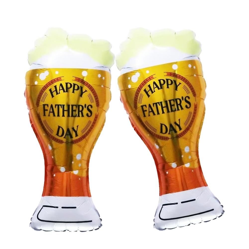 Happy Beer Mug - Father s Day 2/6/8 Pieces, Beer Mug Aluminum Foil Balloons, Suitable for Father s Day Party Holiday Decoration Other