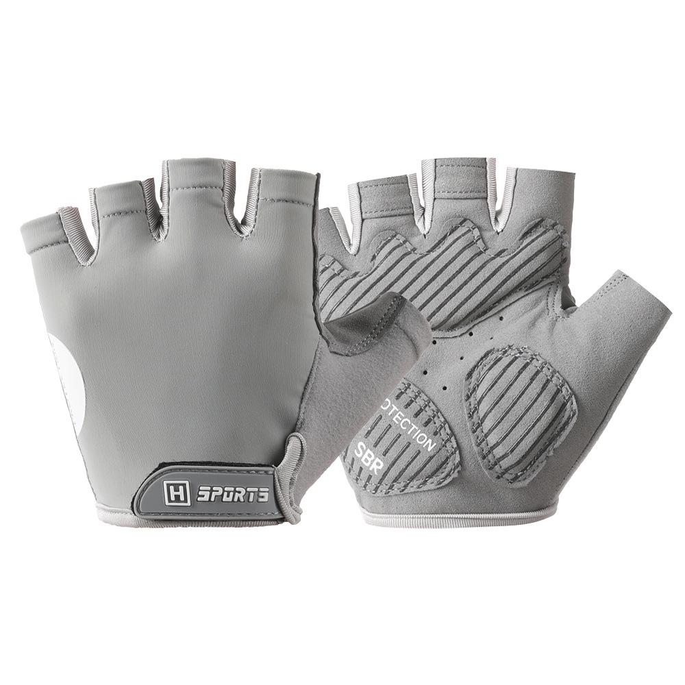 

Cycling gloves fitness half finger men and women exercise to prevent cocooning S серый