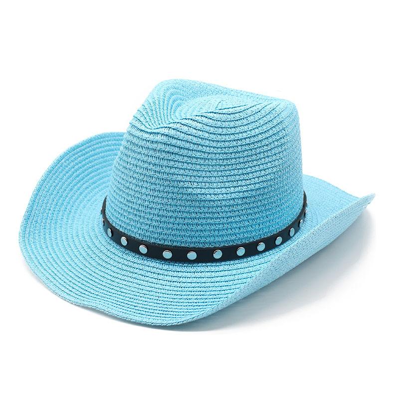 Cowboy Hat Men'S Summer Sun Hat Sun Hat Uv Protection Straw Hat Summer Beach Hat