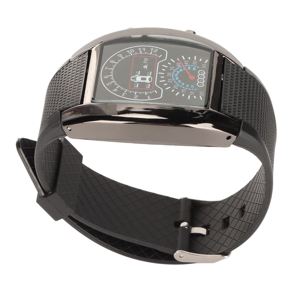 LED Display Aviation Watch High Accuracy Wrist Watches Comfortable Wearing LED Watch with Time and Date Display Black