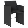 VidaXL Garden Dining Set 17 Pcs Cushions Black Braided Resin 3277950
