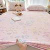 Flower Printed Fitted Bed Sheet Pink Color sabanas150x200 Single/Queen Size Mattress Protector Soft King Size Bed Sheets for Bed