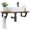 VidaXL Wall-mounted Vanity Shelf Steel and Solid Oak Wood, Floating Vanity Shelf, Vanity Shelf To Place 3302347