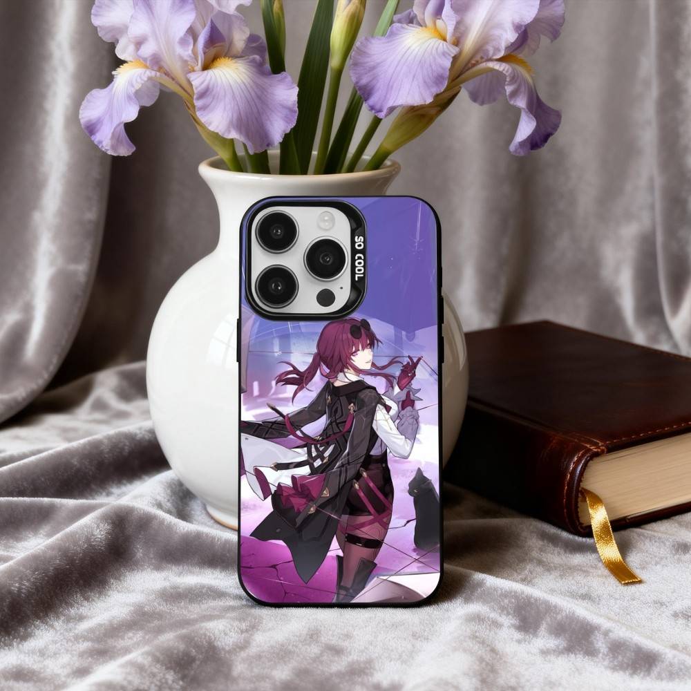 

K-Kafka H-Honkai S-Star R-Rail Phone Case For iPhone17,16,15,14,13,12,11 Plus,Pro Max Black Candy silver phone case iPhone17PRO