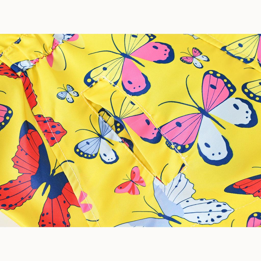 Fall Girls Butterfly Print Waist Jacket Girls Double Layer Hooded Zipper Shirt Fashion Windbreaker Jacket