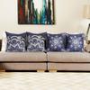 4 Pcs Double Sided Navy Blue Mandala Cushion Covers, Boho Bohemian Floral Throw Pillow Cases (No Inserts)
