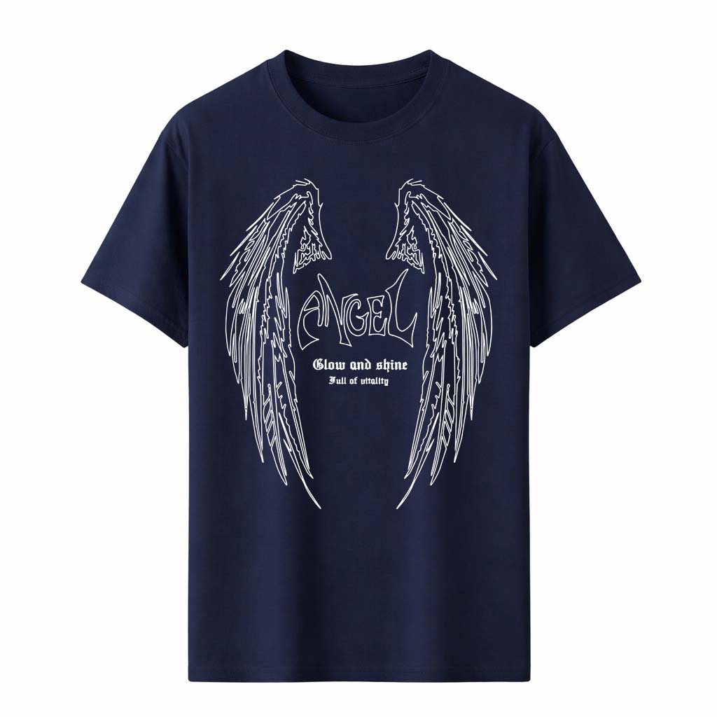 

2026 Wings Glow Shine Graphic Tee Gothic Streetwear Unisex WOMEN Comfortable and loose Unisexs and WOMENs Tshirts 4XL
