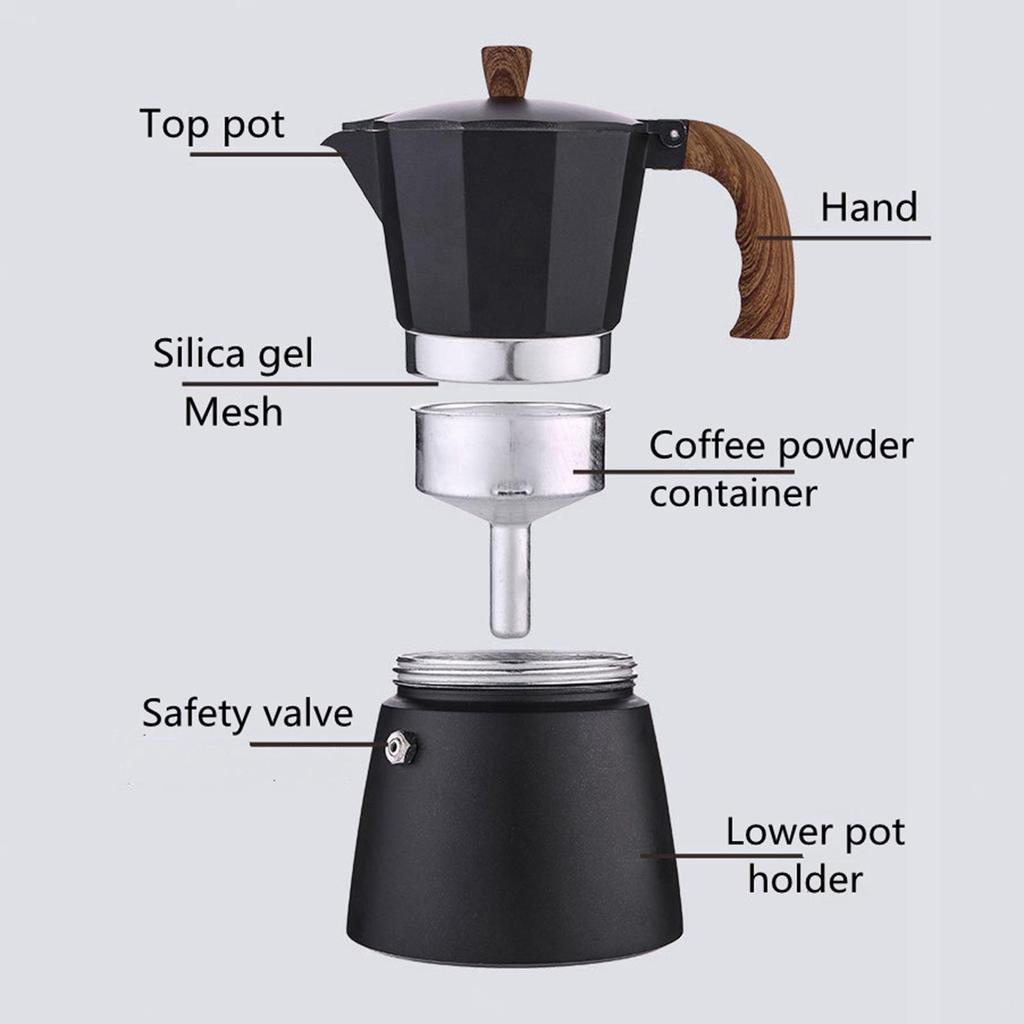 Popular Aluminum Moka Pot for Home Use: Italian Portable Espresso Drip Coffee Maker