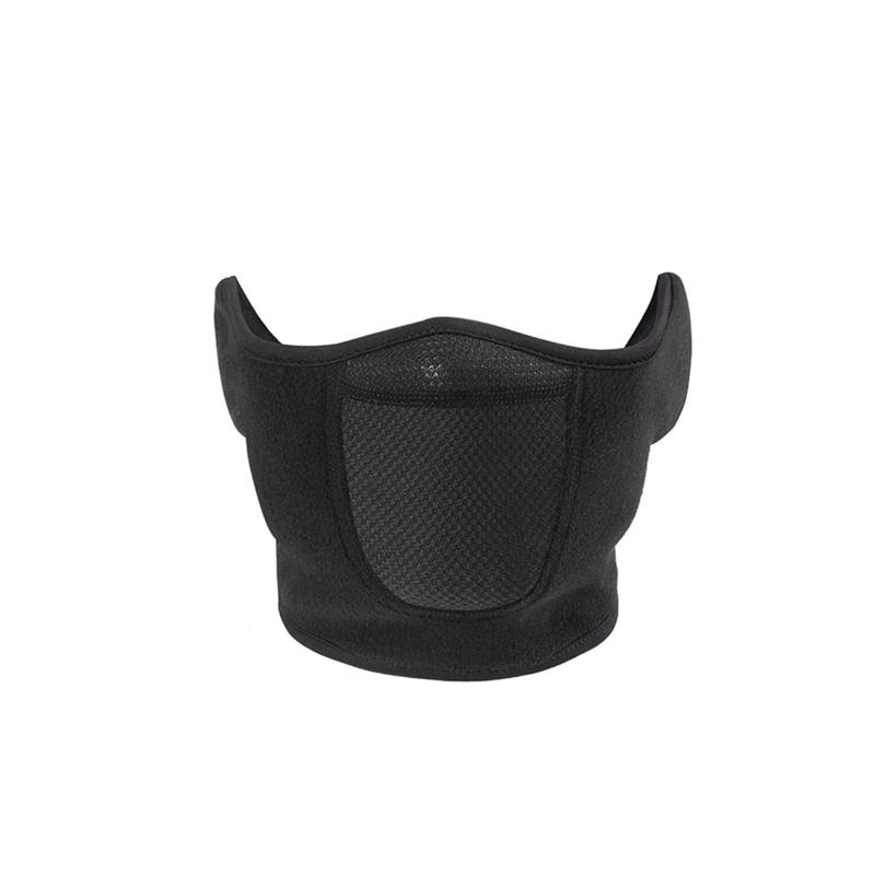 Outdoor Motorcycle Cycling Antifreeze Head Cover Winter Skiing Half Face Protection Warm Ear Mask Fleece Windproof Face Mask чёрный