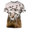 T-shirt Estiva Uomo Girocollo Stampa 3D Piccione Selvatico Manica Corta Casual Oversize Pullover Moda Streetwear Magliette Abbigliamento Uomo