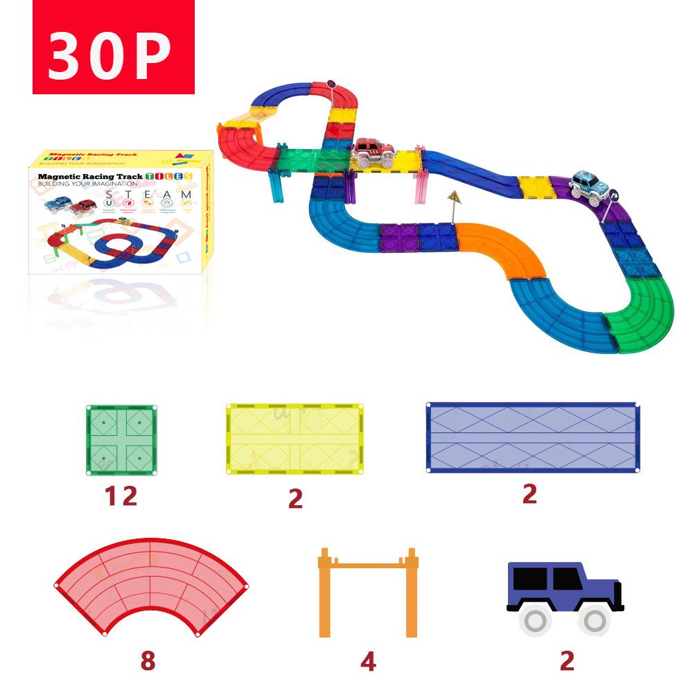 2025 Stained Glass Magnetic Tile Track & Ball Slide Building Set for Kids