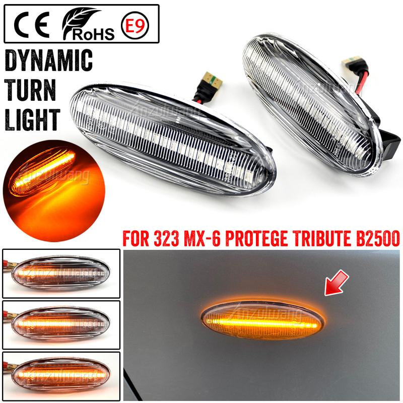 1 Pair Dynamic Blinker Turn Signal Lamp LED Side Marker Light For MAZDA 323 Familia Protege Tribute MX-6 Astina Lantis