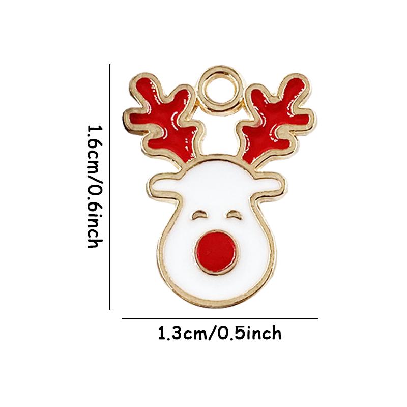 10pcs Bell Xmas Tree Enamel Pendant Santa Snowflake Charms DIY Christmas Gift Necklace Bracelet Accessories Party Supply