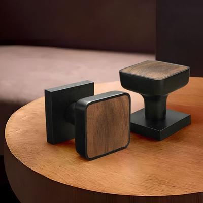 Walnut Wood Invisible Door Lock Wall Mount Single Side Concealed Door Lock Invisible with Handle Hidden Door Lock