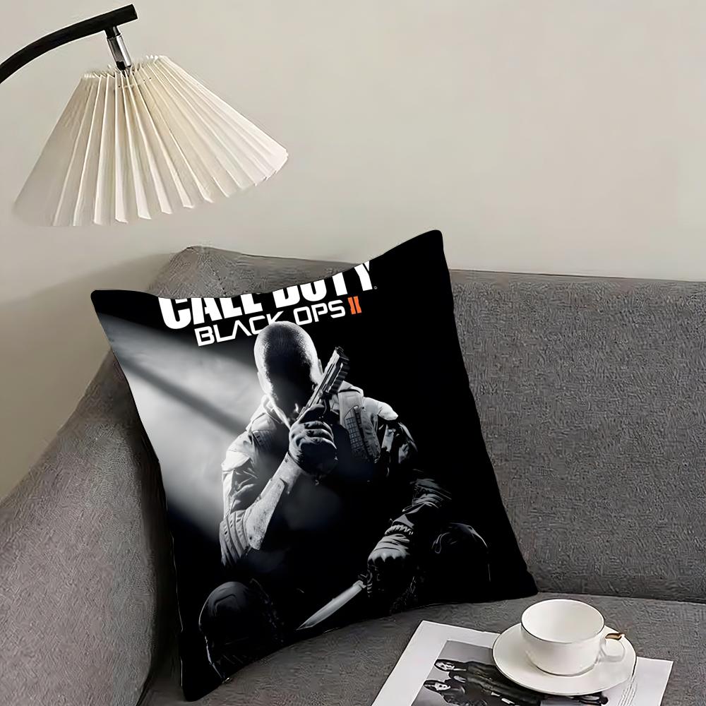 Game C-Call of D-Duty Black Ops Cushion Cover Reversible Plush Pillow Cover – For car, sofa, bedroom, perfect as a gift.