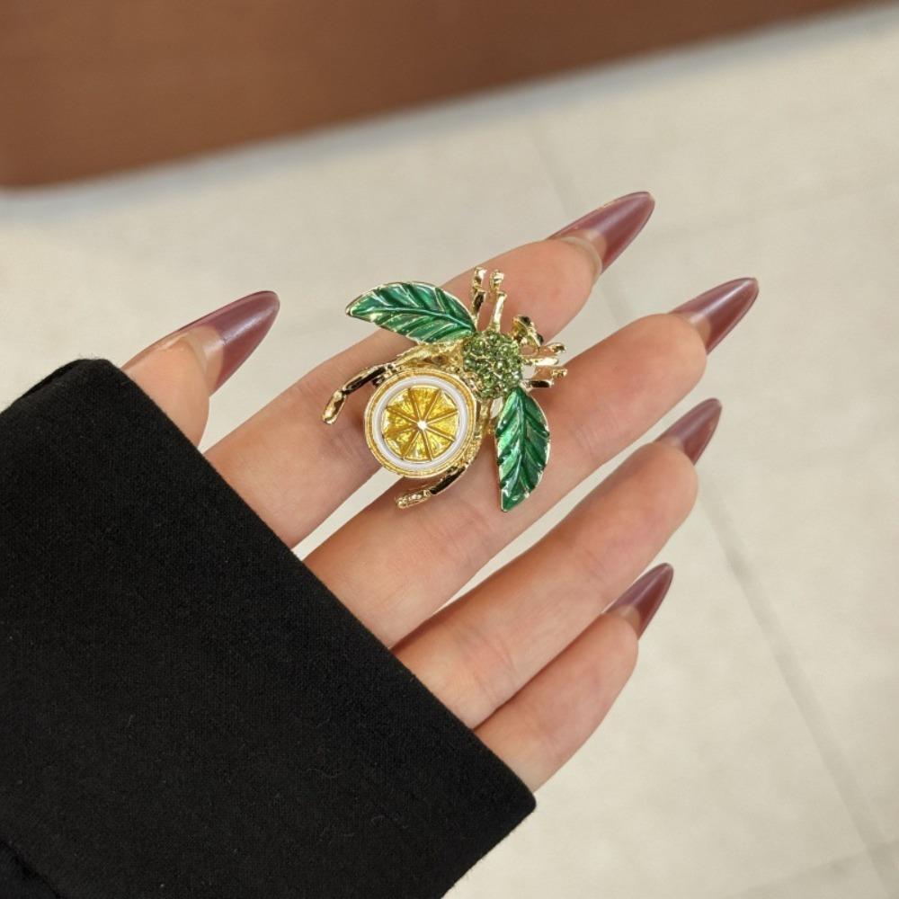 Strawberry Enamel Fruit Ring Korean Style Chunky Enamel Ring Cute Insect Drip Oil Ring  Couple