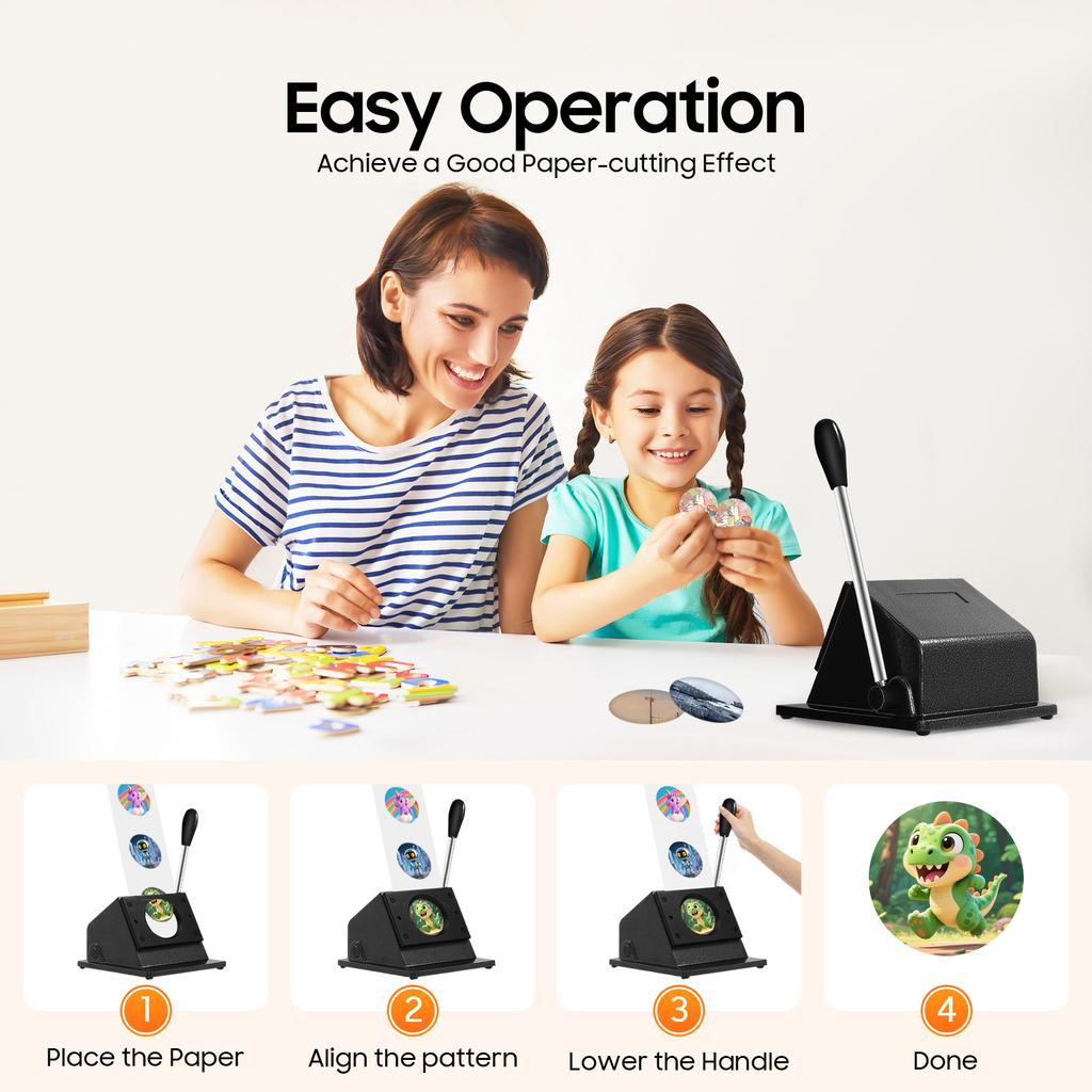 Professional Punch Die Cutter Machine 58mm 2.28in Manual Circle Cutter for Badge Button Medal Making DIY Craft