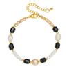 Exquisite Retro Bracelet-Necklace: Freshwater Pearls with Black & Yellow Crystals