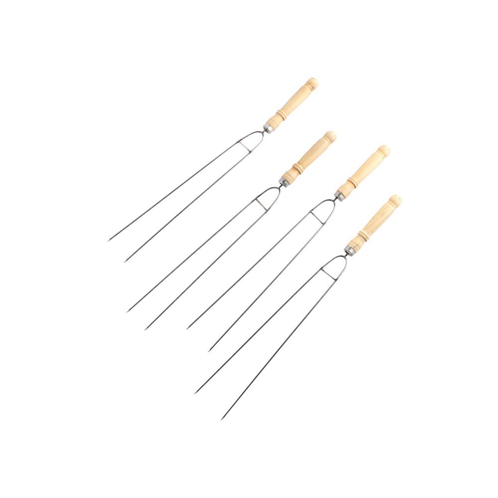 Stainless Steel U-Shaped Grill Roast Double Prong BBQ Stick Barbecue Skewer BBQ Skewer Cooking Tool