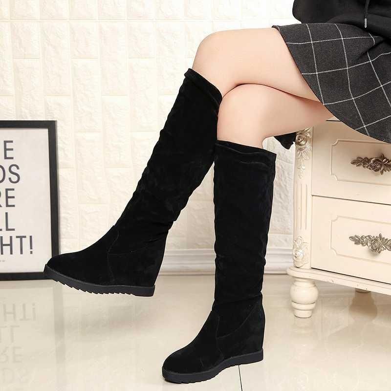 Black Autumn Winter Women's Half High Boots Round Toe Elegant Heeled Ladies Mid Calf Shoes New in Trend 2025 Gothic Footwear