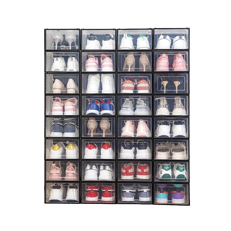 Transparent Dustproof Shoe Storage Box with Moistureproof Shoe Rack for Home
