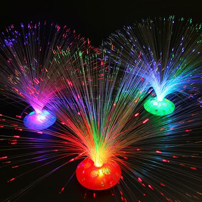 Farbige LED-Faseroptik-Licht-Nachtlampe, Urlaub, Weihnachten, Hochzeit, Dekoration, Sterne leuchten im Dunkeln, Kinderspielzeug, Nachtlampen
