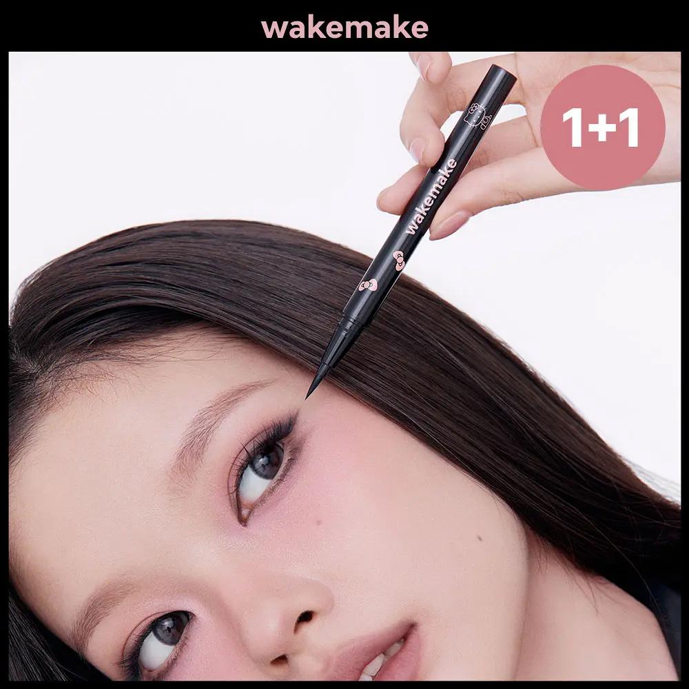 [Hello Kitty Black Edition / 1+1 Set] WAKEMAKE Strong Fix Pen Eyeliner 03 Dunkelbraun